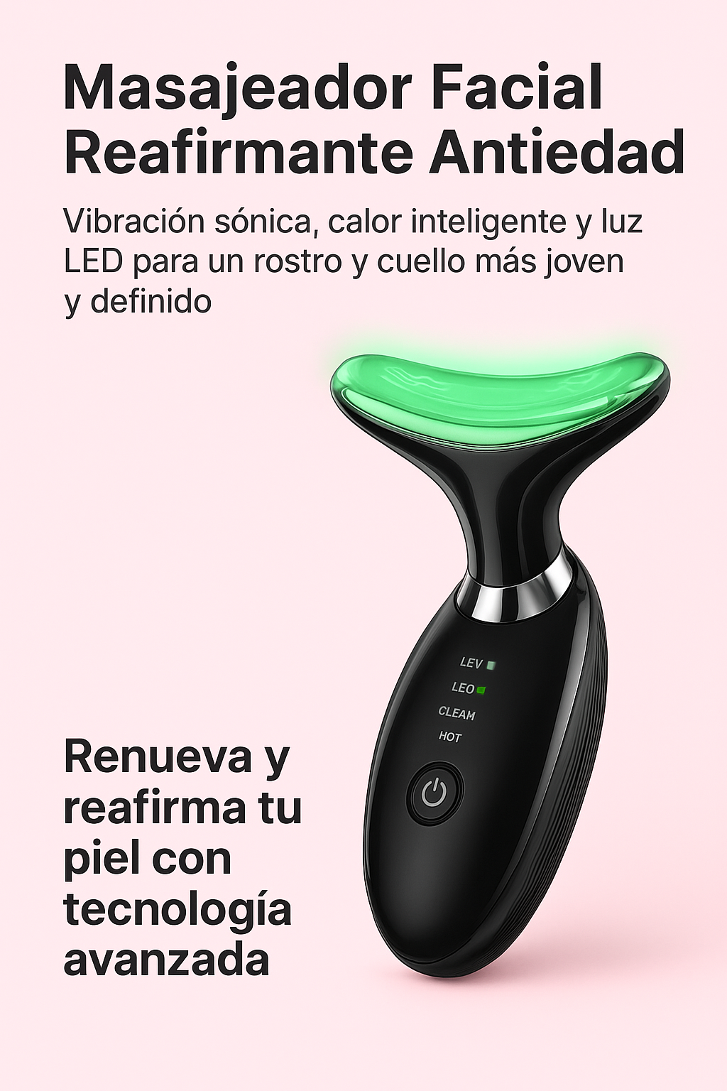 Masajeador Facial Reductor Luz Led Recar